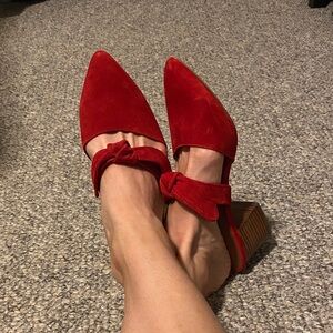 Chelsea & Violet Red Suede Mules